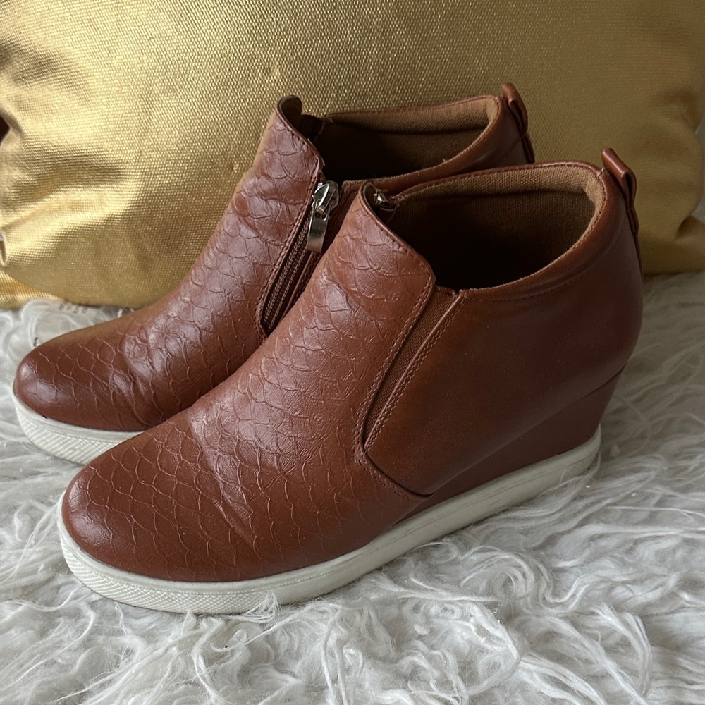Brown Wedge Ankle Boots